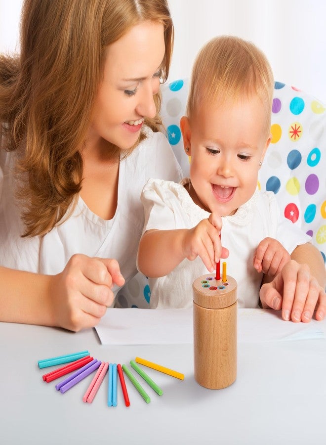 Nagpew Woodern Montessori Sticks, 8 Colors Sorting Toys for Age 1-3, Educational Fine Motor Developmental Sensory Matching Game for Kids Boys Girls - Image 5